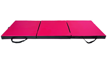 Materac gimnastyczny składany UNDERFIT 180 x 60 x 6 cm miękki różowy